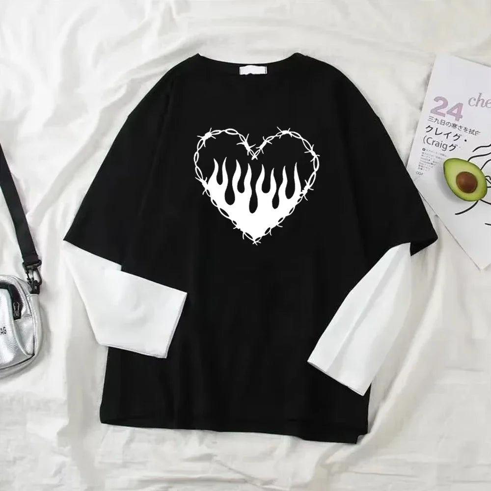 T-Shirt Y2K Harajuku Sport Thin Long Sleeve Top