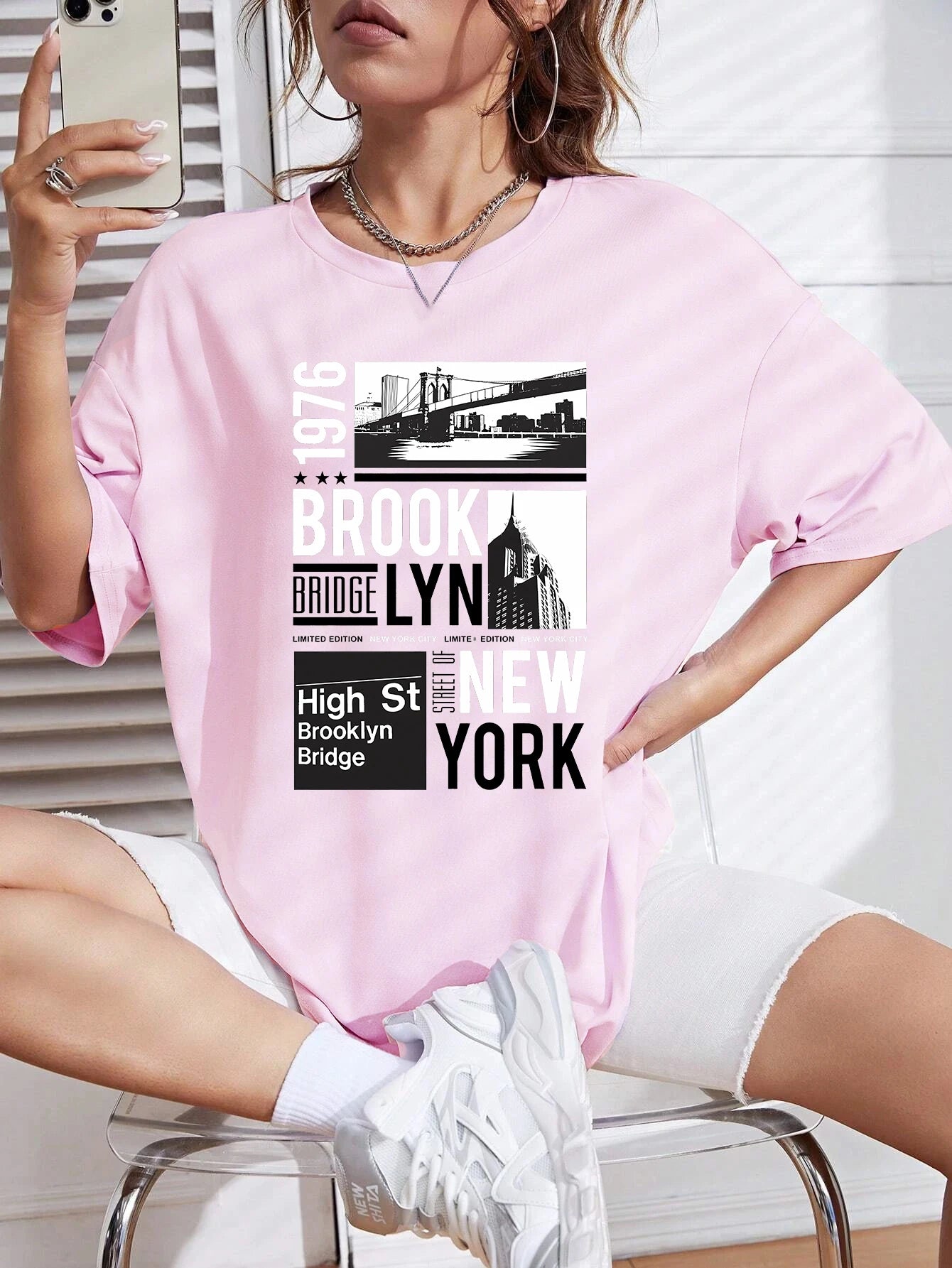 New York Brooklyn 1976 Print T-Shirt