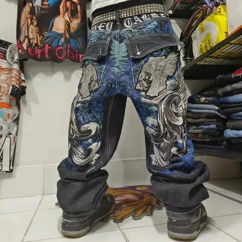Jeans – Hip-Hop Joker, Y2K Oversized, Wide-Leg Streetwear