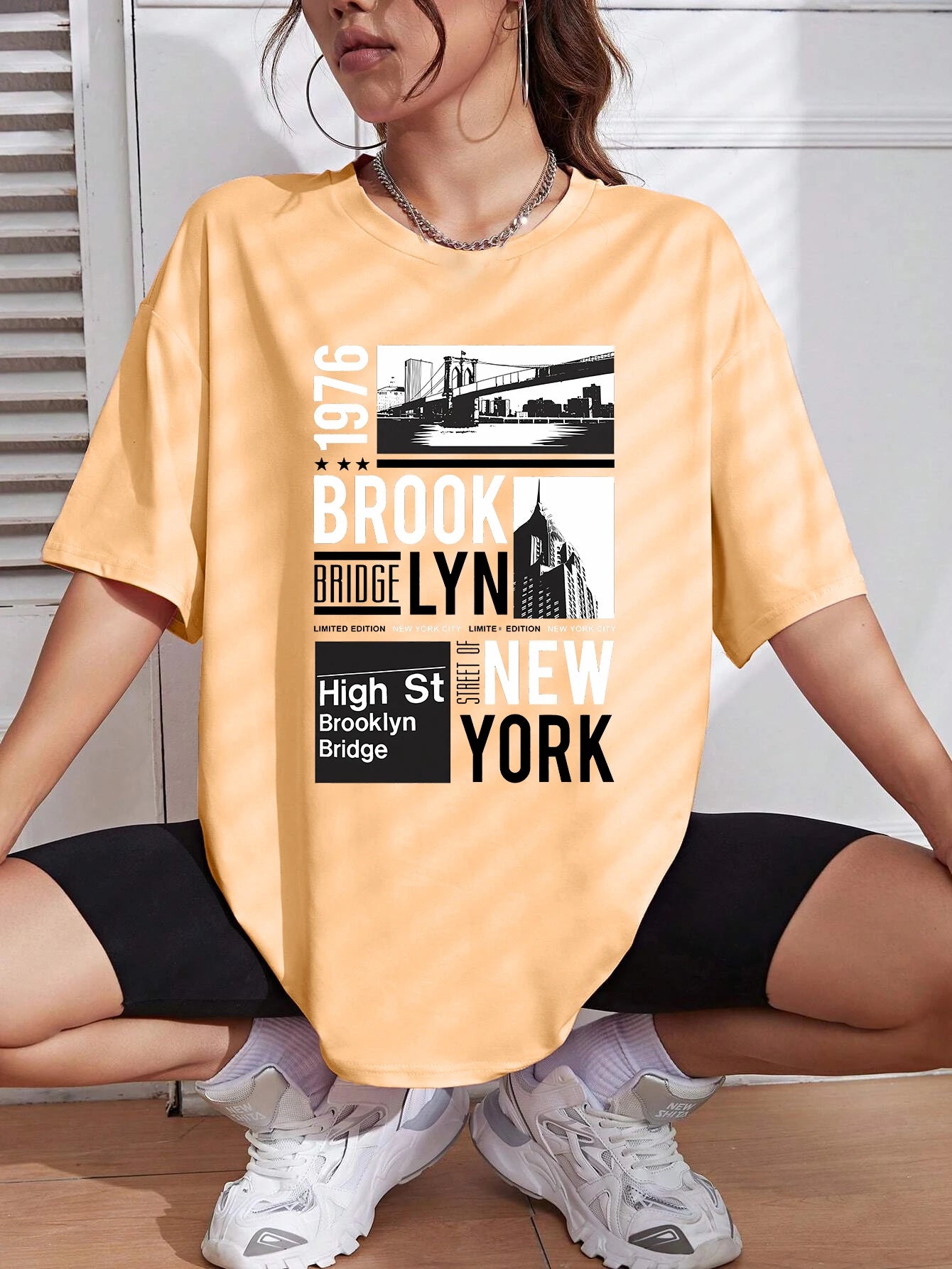 New York Brooklyn 1976 Print T-Shirt