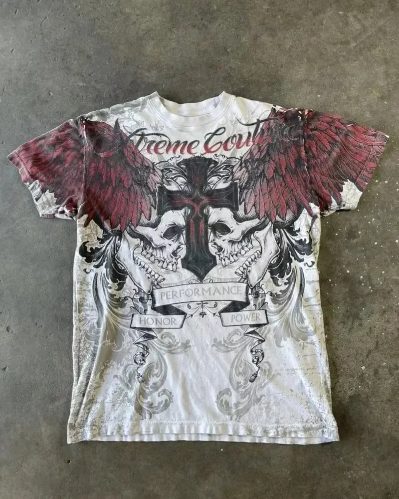 2000s T-Shirt – High Street Graphic, Oversized Cotton, Round Neck