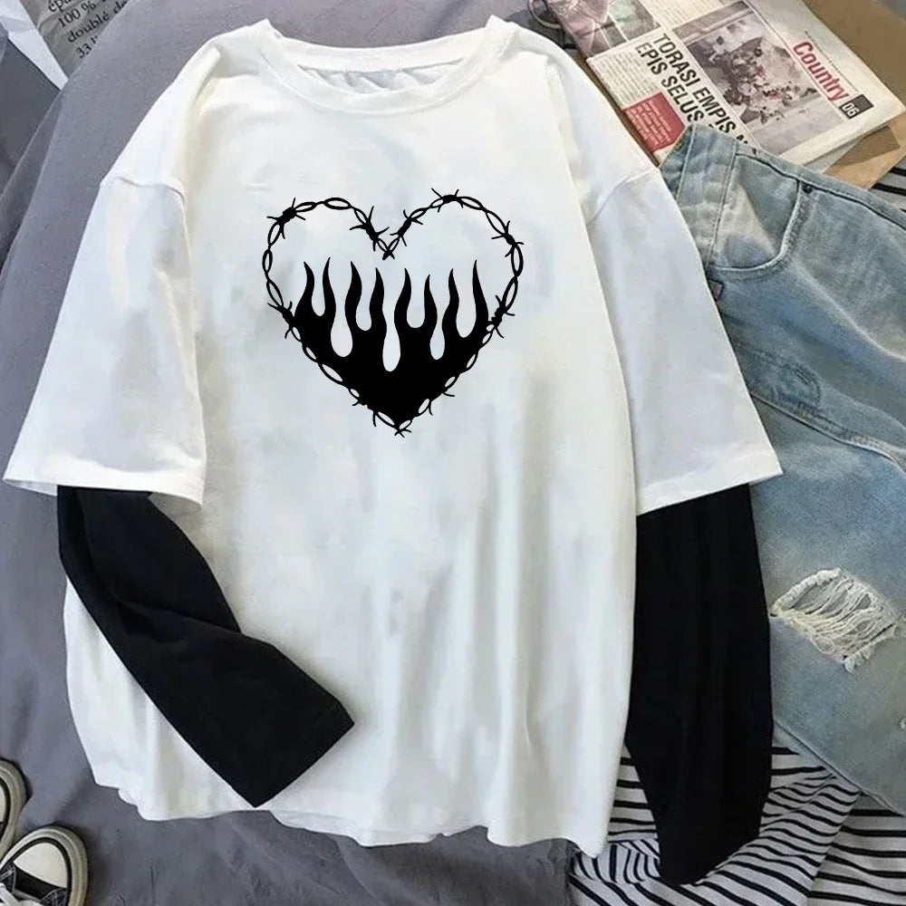T-Shirt Y2K Harajuku Sport Thin Long Sleeve Top