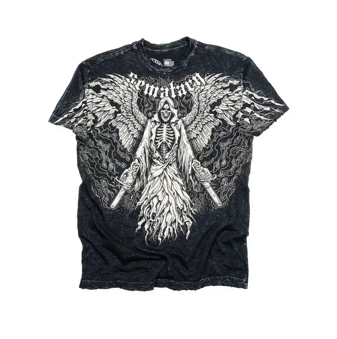 2000s T-Shirt – High Street Graphic, Oversized Cotton, Round Neck