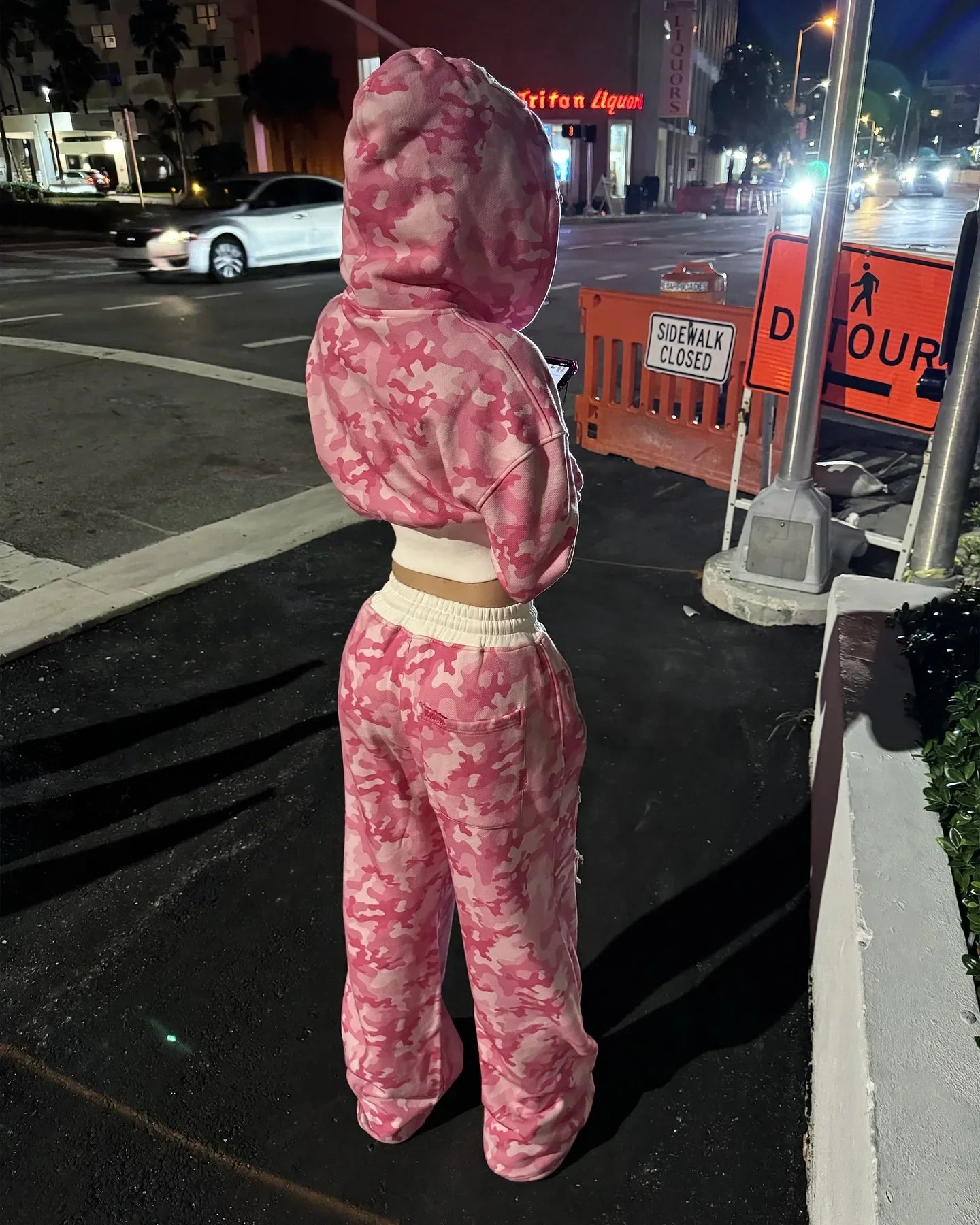 Sportswear Set – Retro Harajuku, Pink Camo, Hoodie & Pants