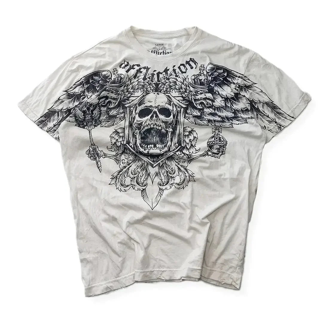 2000s T-Shirt – High Street Graphic, Oversized Cotton, Round Neck