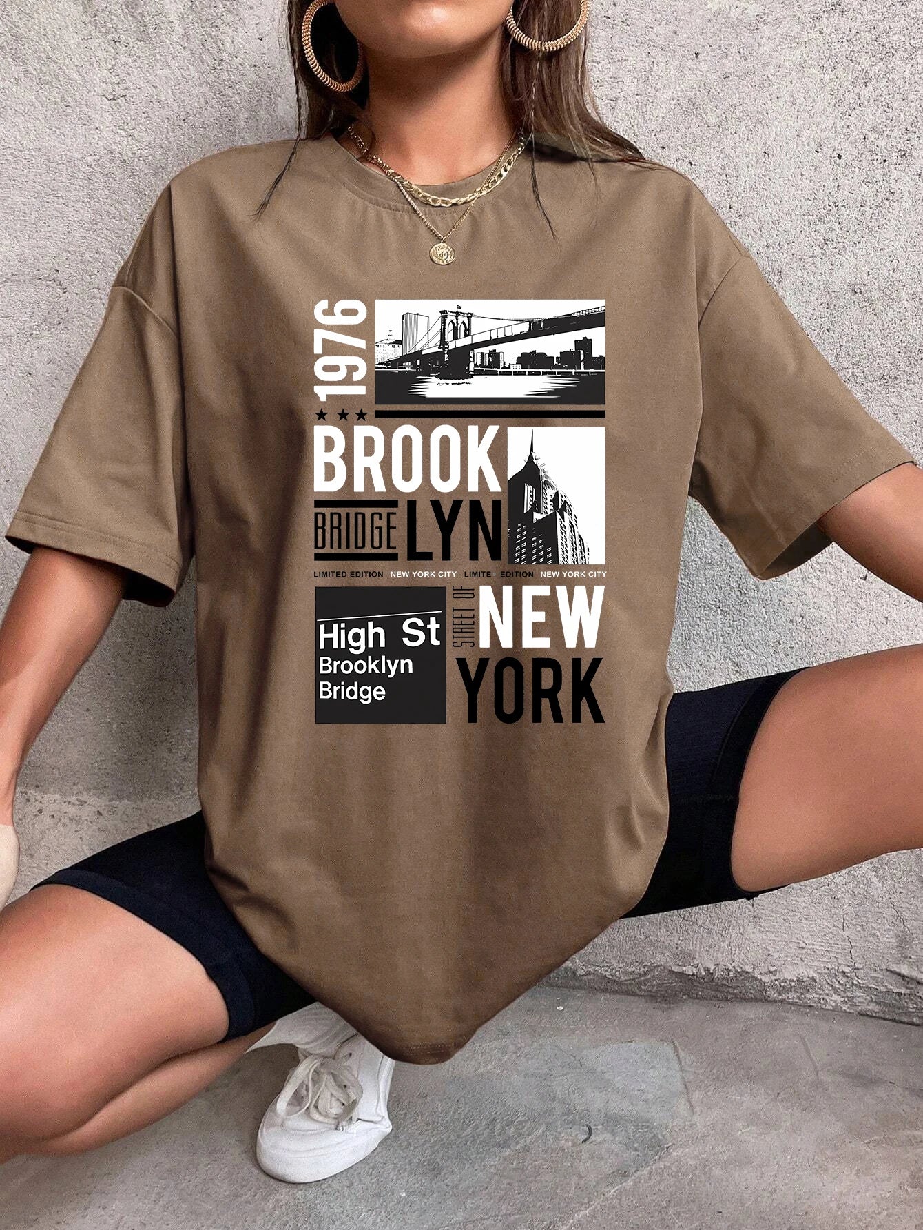 New York Brooklyn 1976 Print T-Shirt