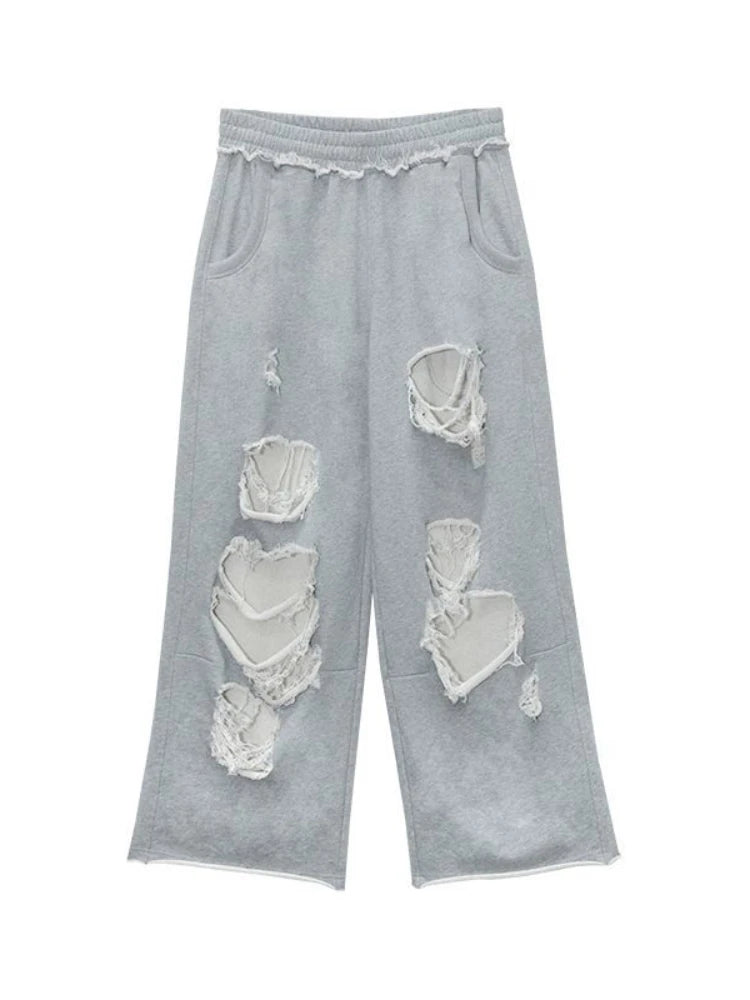 Distressed Gray Baggy Joggers