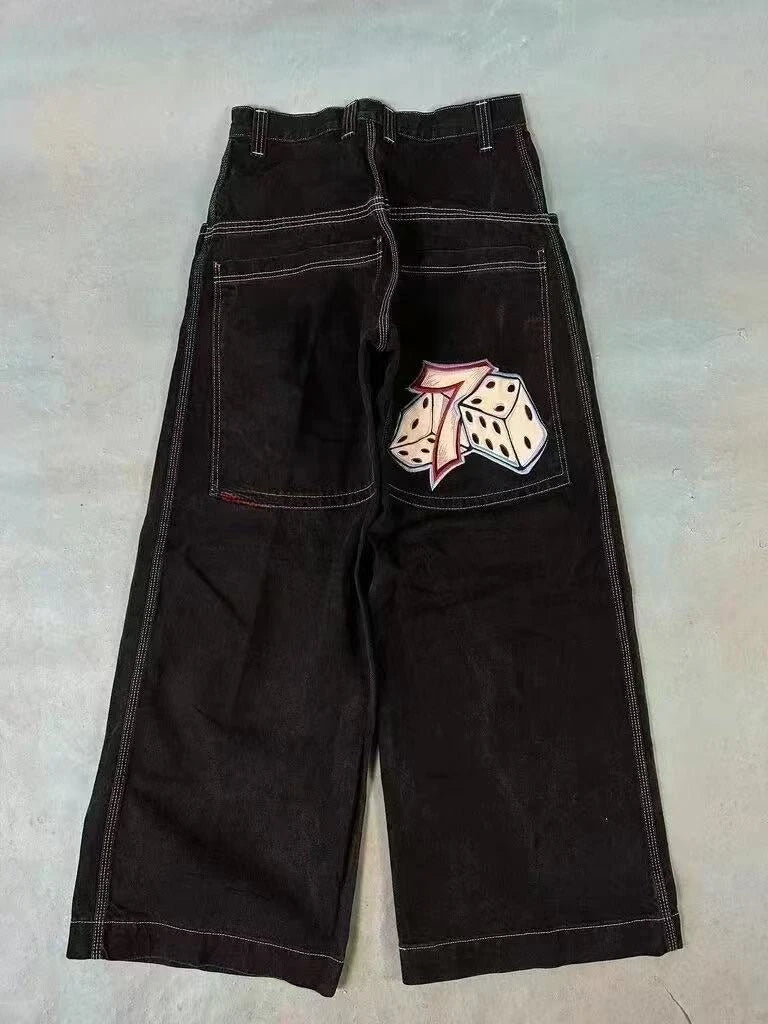 Men’s & Women’s Retro Y2K dice Jeans