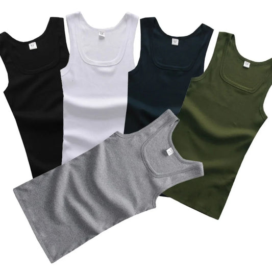 Summer Tank Top – Cotton, Sleeveless, Elastic Fitness Vest