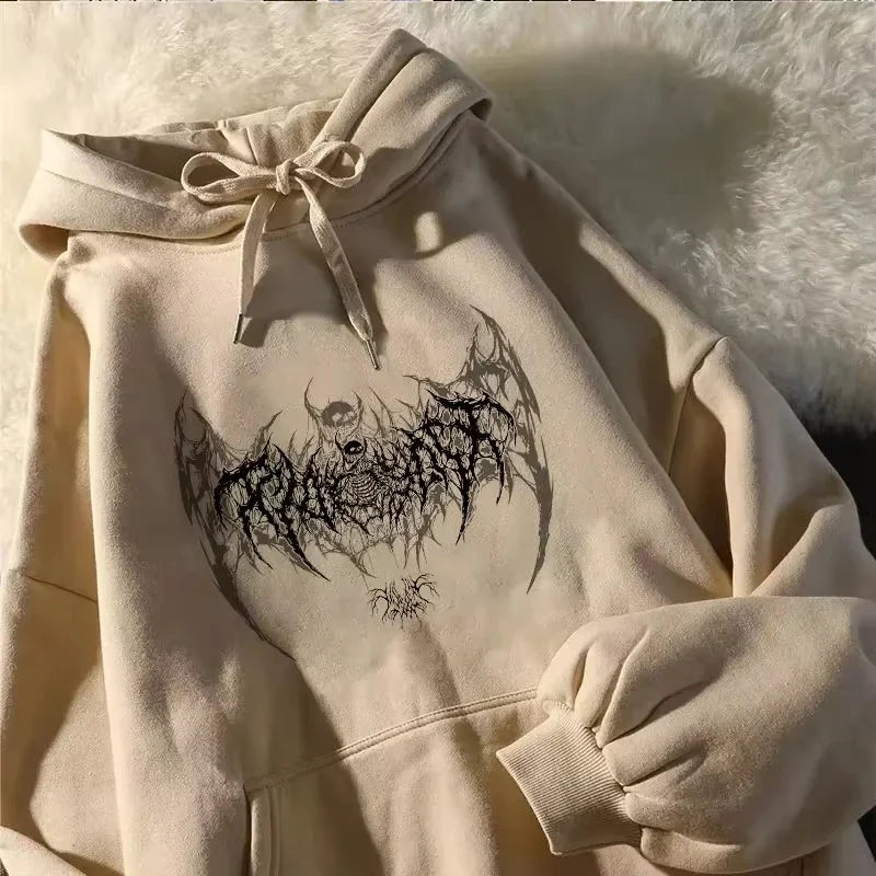 Hoodie – Skull Graphic, Long Sleeve, Gothic Punk Unisex