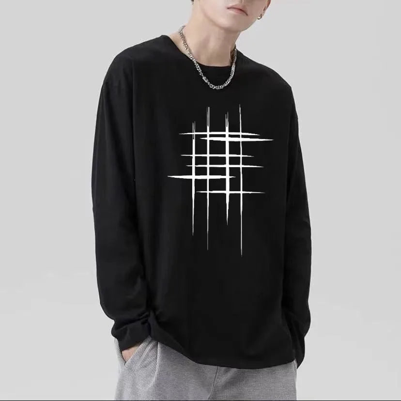 T-Shirt – Cross of Thorns, Long Sleeve, Y2K Oversize Hip-Hop