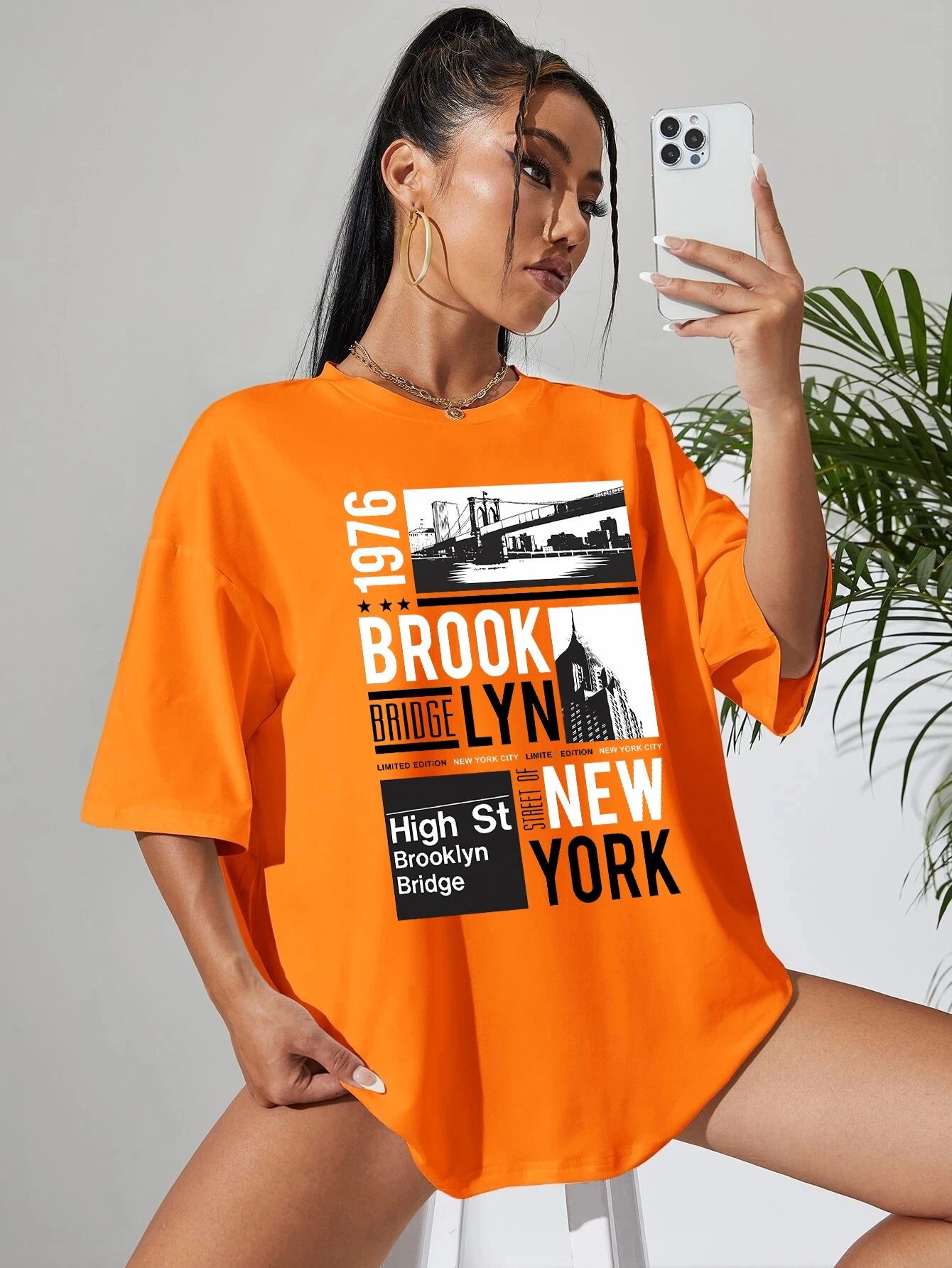 New York Brooklyn 1976 Print T-Shirt