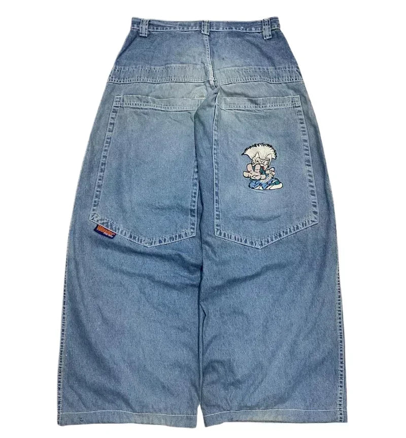 Jeans – Hip-Hop Joker, Y2K Oversized, Wide-Leg Streetwear