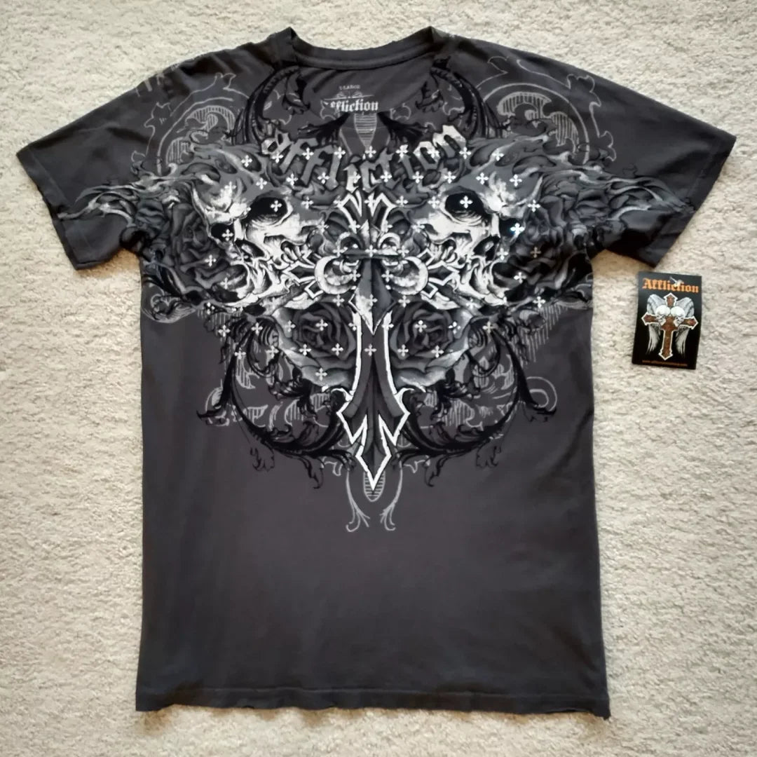 2000s T-Shirt – High Street Graphic, Oversized Cotton, Round Neck
