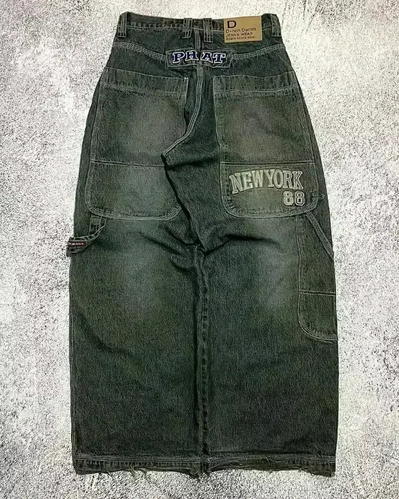 Jeans – Hip-Hop Joker, Y2K Oversized, Wide-Leg Streetwear